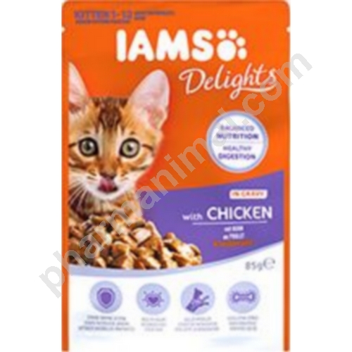 IAMS CHATON HUMIDE POULET SACHET 85 G